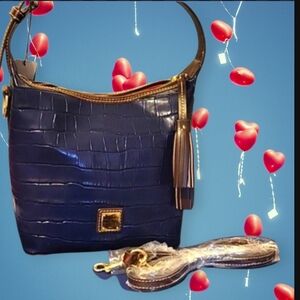 New Dooney & Bourke Oakdale Paige Crossbody/Shoulder Midnight Blue